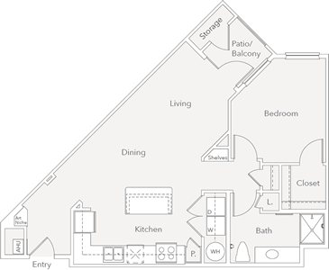 A3 - One Bedroom / One Bath - 787 Sq. Ft.*