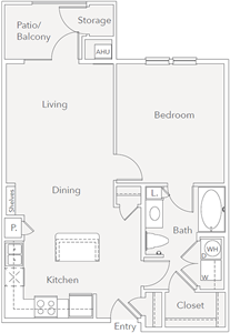 A2 - One Bedroom / One Bath - 735 Sq.Ft.*